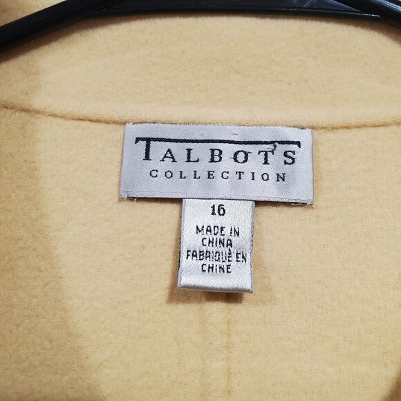 Talbots Women's Yellow Button-Down Wool Angora Rabbit Hair Cashmere Blaz… - Picture 8 of 12